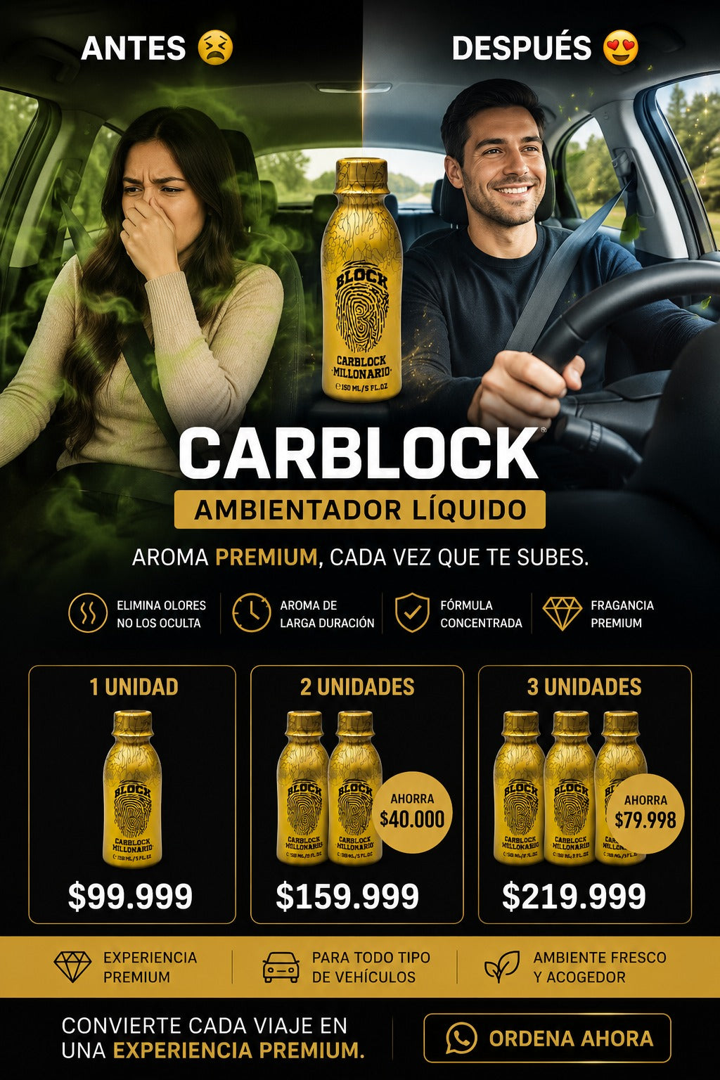 🚗 CarBlock Ambientador Líquido Premium para Carro